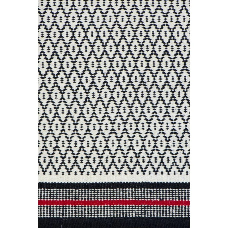 Tappeto ape nero con bordino rosso 60x140