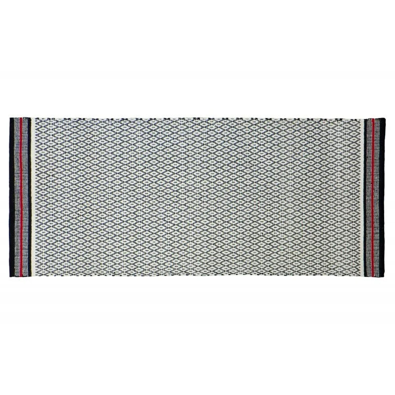 Tappeto ape nero con bordino rosso 60x140