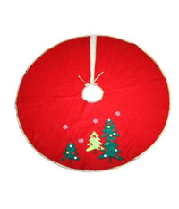 Tappeto Gonna Copertura Base Albero Di Natale 100cm Rosso Decorazioni Natalizie         