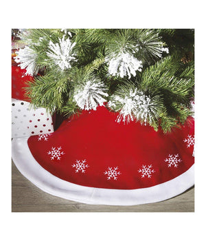 Tappeto Gonna Copertura Base Albero Di Natale 105cm Rosso Decorazioni Natalizie         