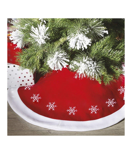 Tappeto Gonna Copertura Base Albero Di Natale 105cm Rosso Decorazioni Natalizie         