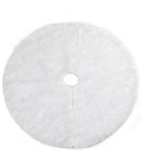 Tappeto Gonna Copertura Base Albero Di Natale 120 Cm Peluche Bianco Effetto Neve         