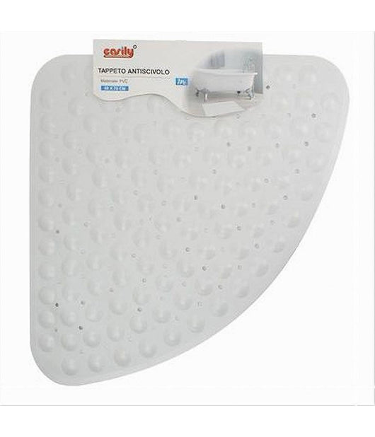 Tappeto In Pvc Antiscivolo Triangolare Bianco Vasca Bagno Doccia 50 X 70cm 79732         