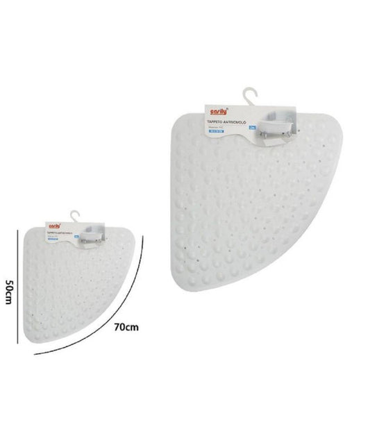 Tappeto In Pvc Antiscivolo Triangolare Bianco Vasca Bagno Doccia 50 X 70cm 79732         