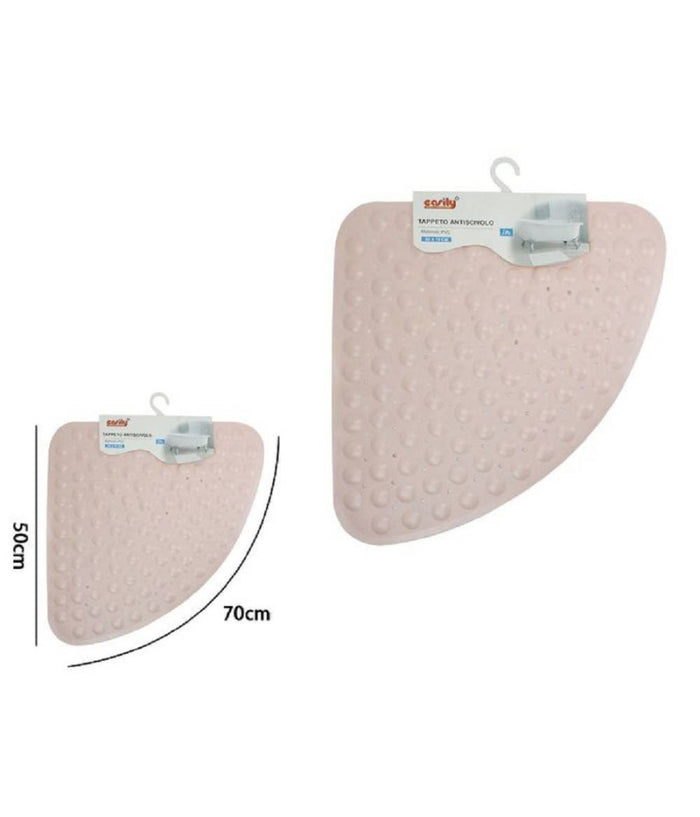 Tappeto In Pvc Antiscivolo Triangolare Rosa Per Vasca Bagno Doccia 50x70cm 79733         