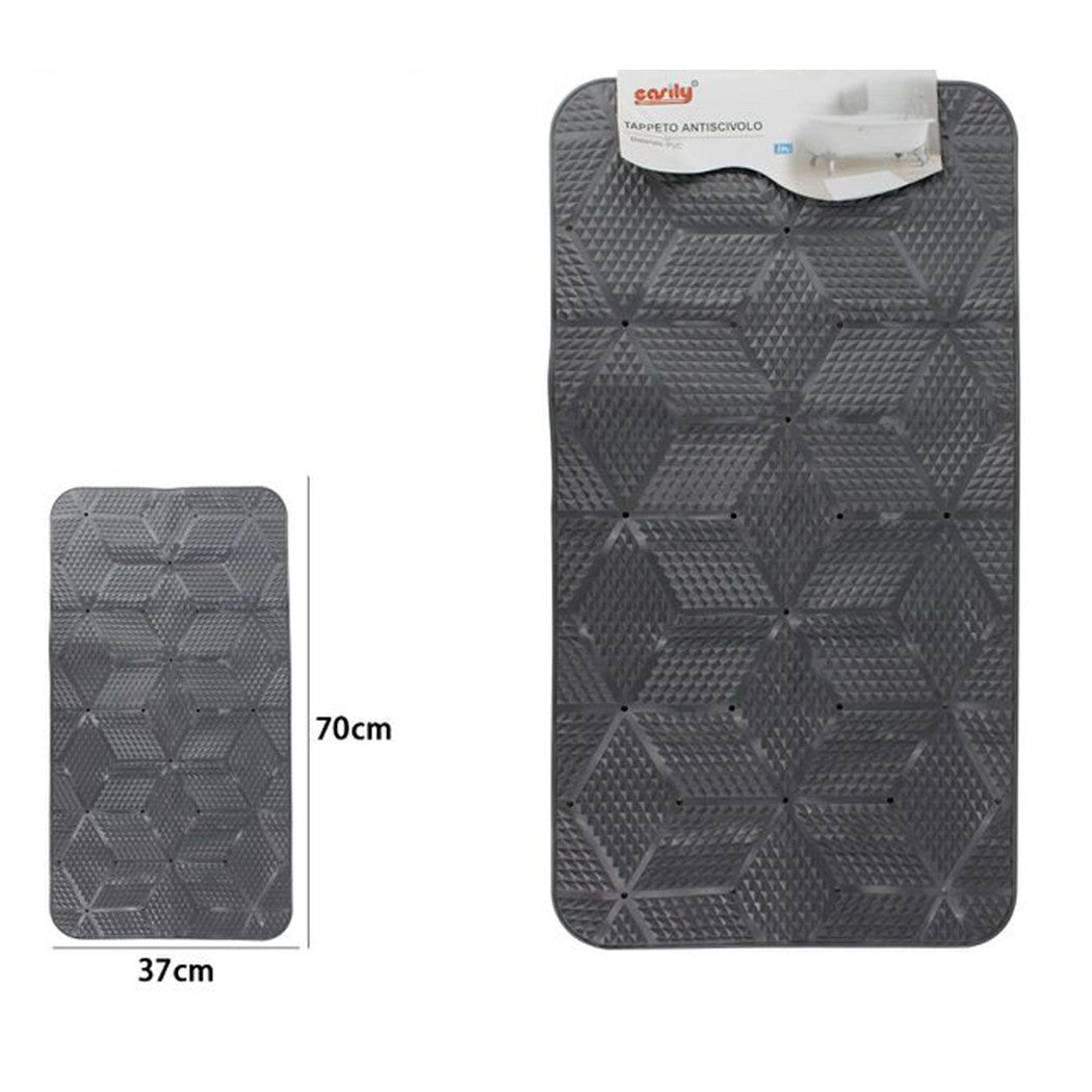 Trade Shop - Tappeto In Pvc Antiscivolo Vasca Da Bagno Doccia 70x37cm Effetto Geometrico 59621         
