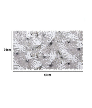 Tappeto In Pvc Con Stampa Tropicale Antiscivolo Vasca Bagno Doccia 67x36cm 87073         