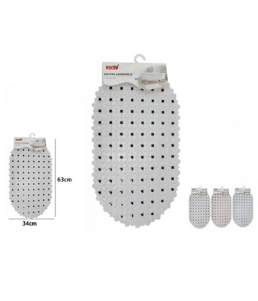 Tappeto In Pvc Tappetino Antiscivolo Per Vasca Da Bagno Doccia 63 X 34 Cm 59632         