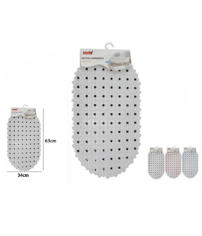 Tappeto In Pvc Tappetino Antiscivolo Per Vasca Da Bagno Doccia 63 X 34 Cm 59632         