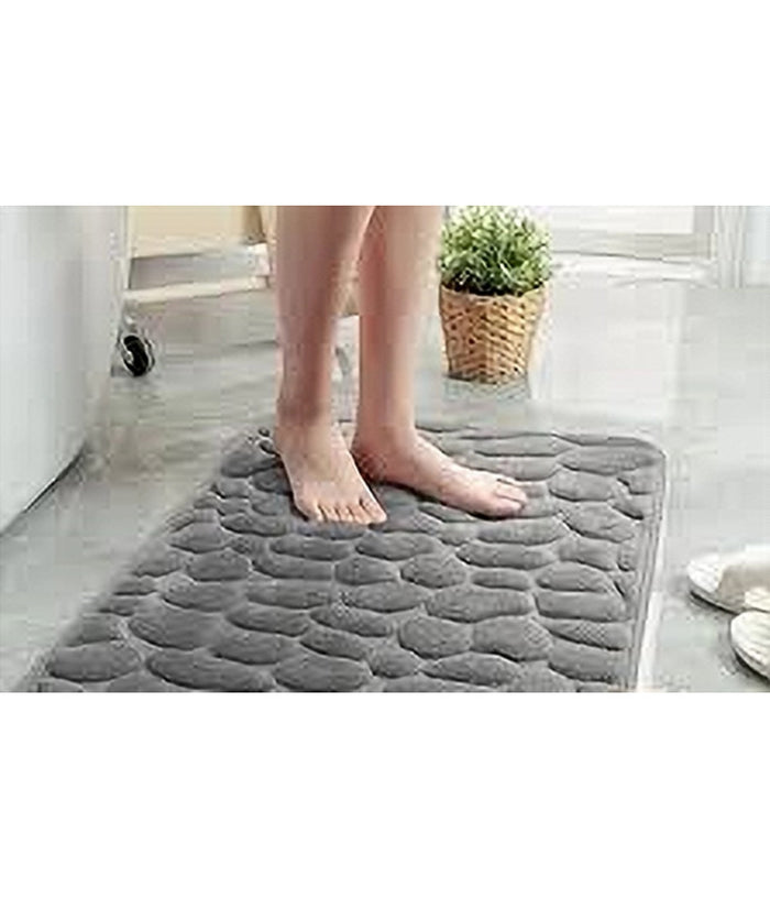 Tappeto In Tessuto Tappetino Arredo Bagno Antiscivolo 50x80cm Effetto Sassi 79449         