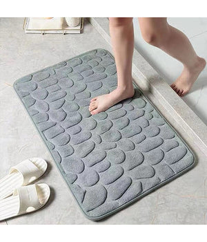 Tappeto In Tessuto Tappetino Arredo Bagno Antiscivolo 50x80cm Effetto Sassi 79449         