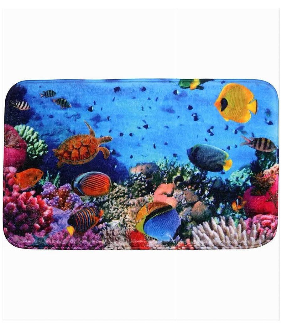 Tappeto In Tessuto Tappetino Arredo Bagno Antiscivolo Stile Marino 50x80cm 79443         