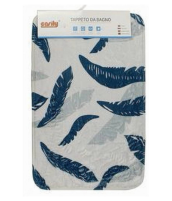 Tappeto In Tessuto Tappetino Arredo Da Bagno Antiscivolo Con Piume 50x80cm 79440         