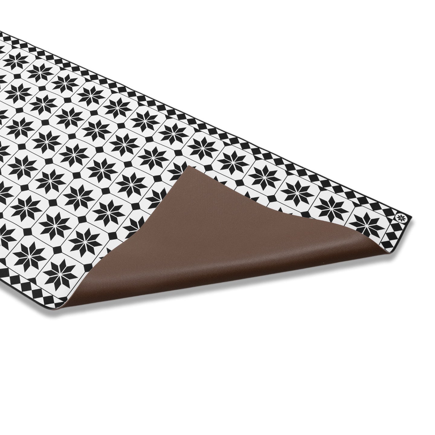 IDMarket - Tappeto in vinile effetto mosaico bianco e nero 66 x 160 cm