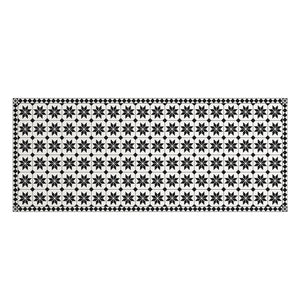 IDMarket - Tappeto in vinile effetto mosaico bianco e nero 66 x 160 cm