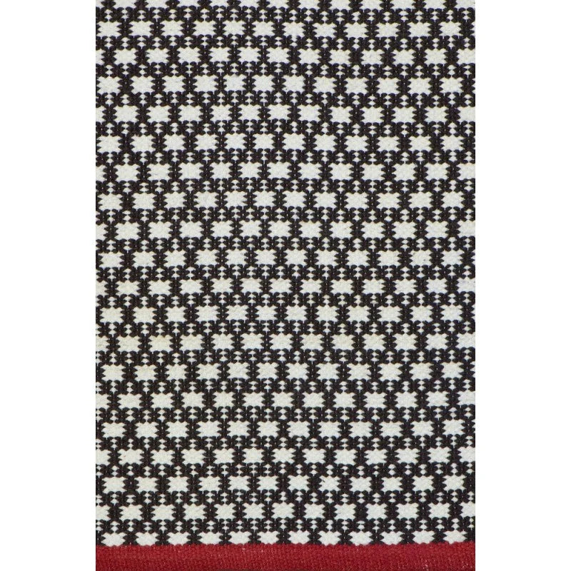 Tappeto quadro bianco e nero con bordi rossi 60x140 cod 75724