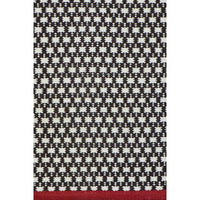 Tappeto quadro bianco e nero con bordi rossi 60x140 cod 75724