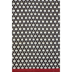 Tappeto quadro bianco e nero con bordi rossi 60x140 cod 75724