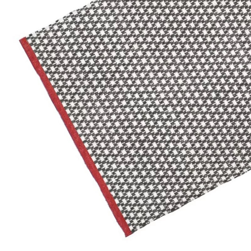 Tappeto quadro bianco e nero con bordi rossi 60x140 cod 75724