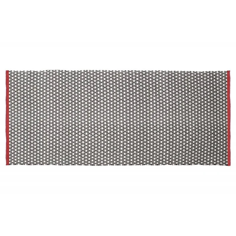 Tappeto quadro bianco e nero con bordi rossi 60x140 cod 75724