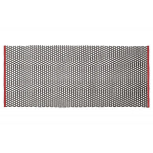 Tappeto quadro bianco e nero con bordi rossi 60x140 cod 75724