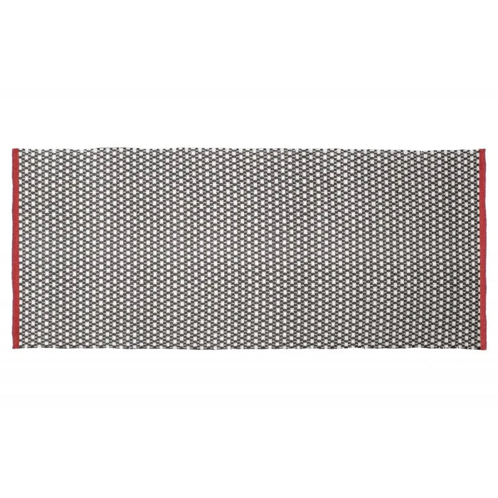 Tappeto quadro bianco e nero con bordi rossi 60x140 cod 75724