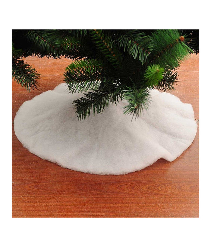 Tappeto Per Albero Di Natale Spugna Bianco Diametro 90cm Decorazioni Natalizie         