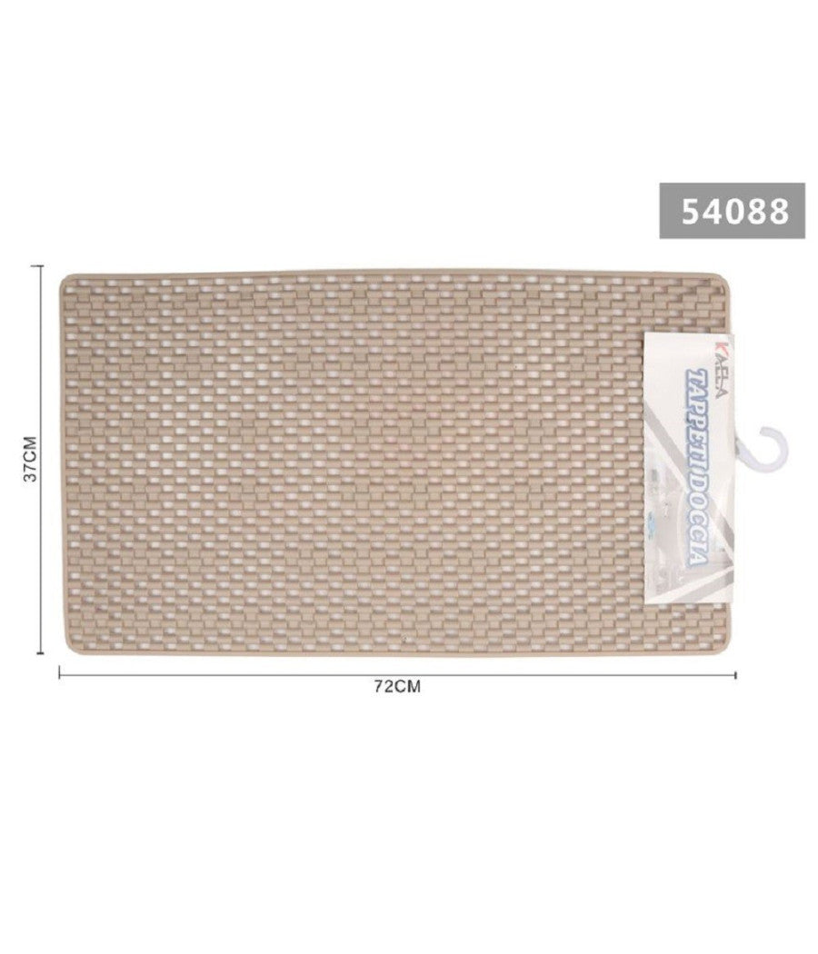 Tappeto Per Doccia Tappetino Vasca Da Bagno Rettangolare 37 X 72 Cm Beige 54088         