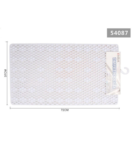 Tappeto Per Doccia Tappetino Vasca Da Bagno Rettangolare 37 X 72cm Bianco 54087         