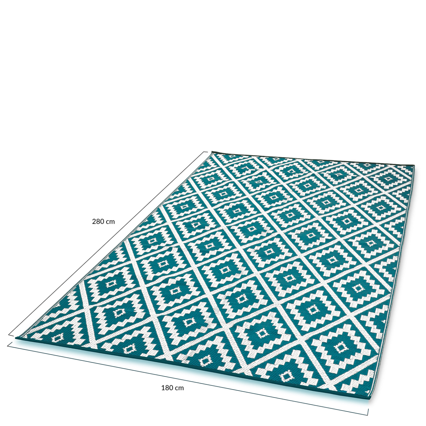 IDMarket - Tappeto per esterni BAHAMAS blu anatra 180 x 280 CM