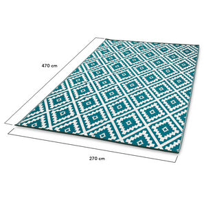 IDMarket - Tappeto per esterni BAHAMAS blu anatra 270 x 470 CM