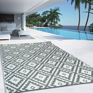 IDMarket - Tappeto per esterni BAHAMAS grigio 160 x 260 CM