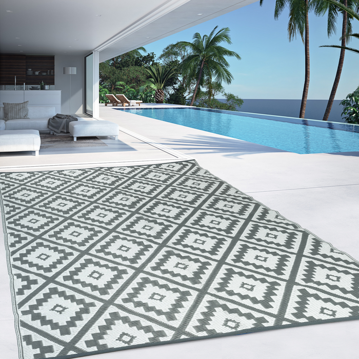 IDMarket - Tappeto per esterni BAHAMAS grigio 180 x 280 CM