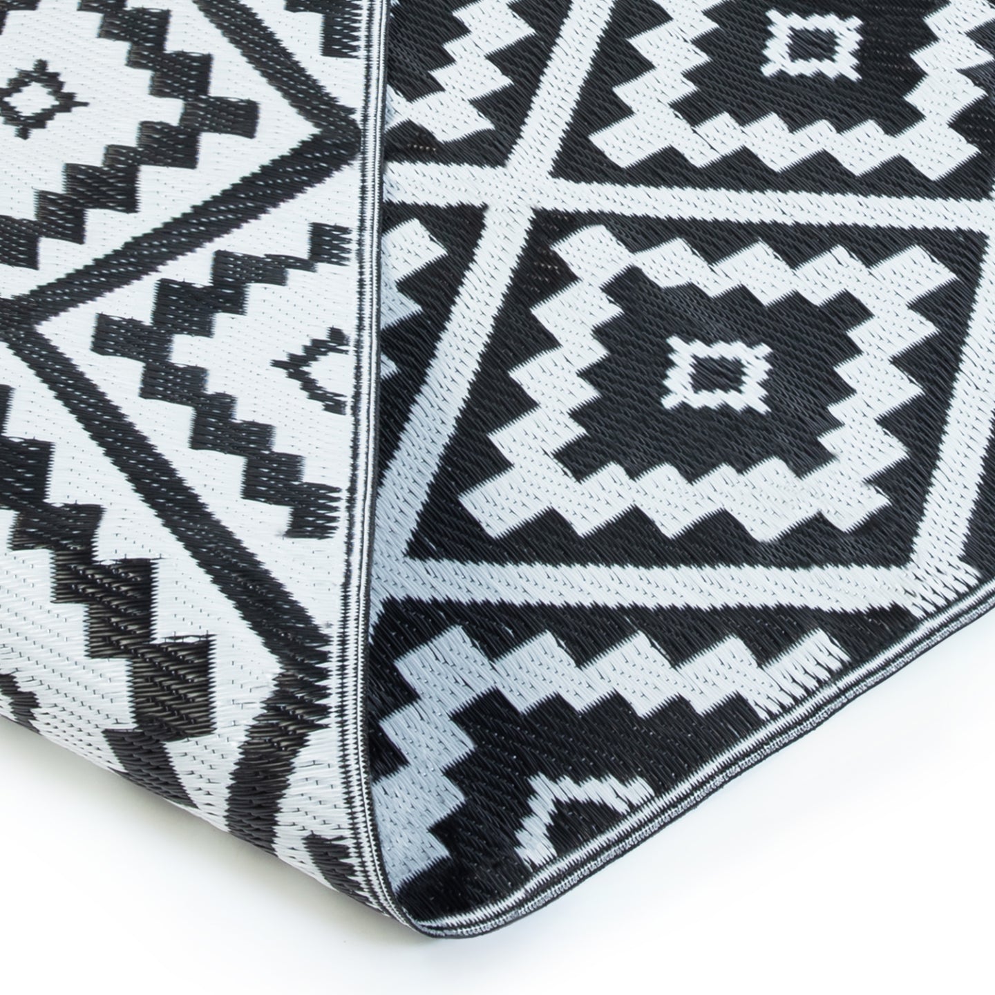 IDMarket - Tappeto per esterni BAHAMAS nero 270 x 370 CM