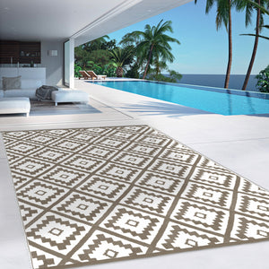 IDMarket - Tappeto per esterni BAHAMAS taupe 270 x 370 CM