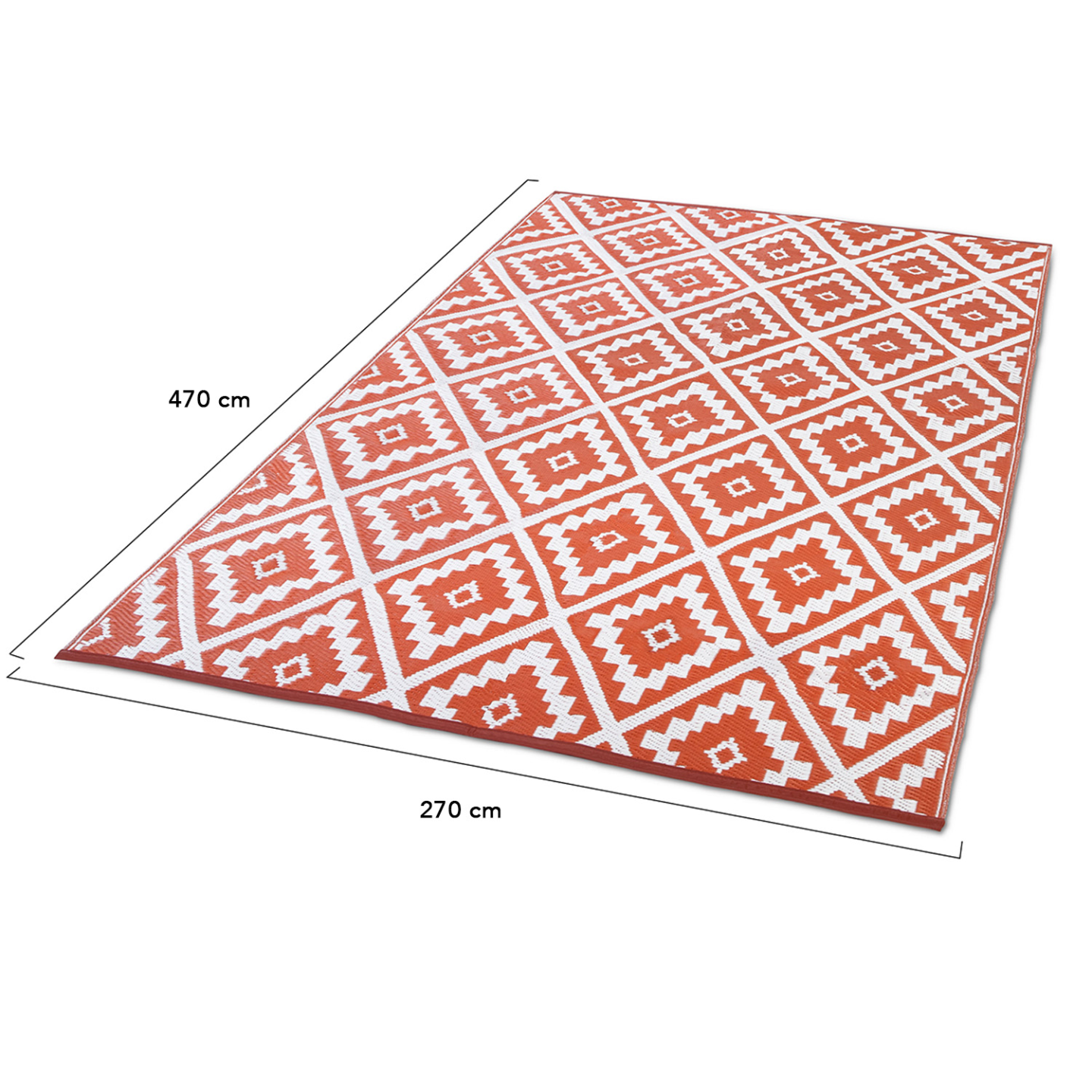 IDMarket - Tappeto per esterni BAHAMAS terracotta 270 x 470 CM