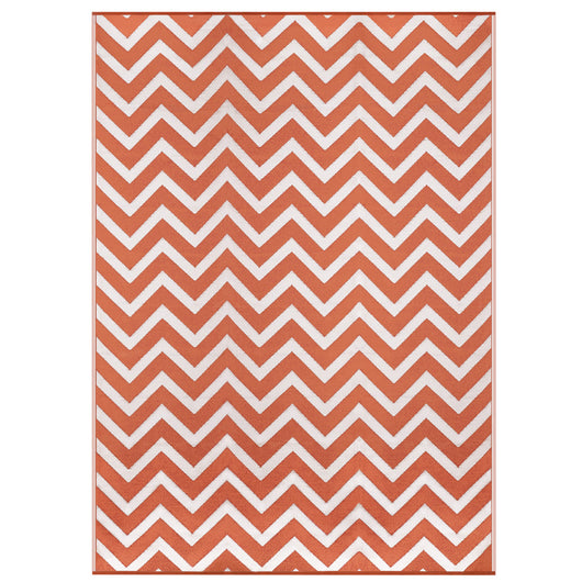 IDMarket - Tappeto per esterni CHEVRONS terracotta 270 x 370 CM