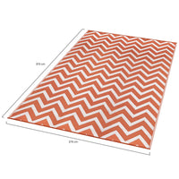 IDMarket - Tappeto per esterni CHEVRONS terracotta 270 x 370 CM
