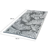 IDMarket - Tappeto per esterni COCO tropical grigio e bianco 160 x 260 CM