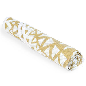 IDMarket - Tappeto per esterni ROUND naturale e bianco D.150 CM