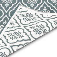 IDMarket - Tappeto per esterni TUNIS grigio e bianco 180 x 280 CM
