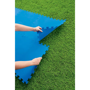 Trade Shop - Tappeto Piastrelle Base Sotto Piscina Componibile Protettivo Da 50x50 Cm Blu 58220 -