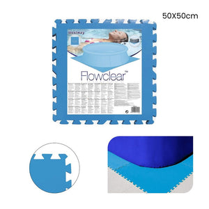 Trade Shop - Tappeto Piastrelle Base Sotto Piscina Componibile Protettivo Da 50x50 Cm Blu 58220 -