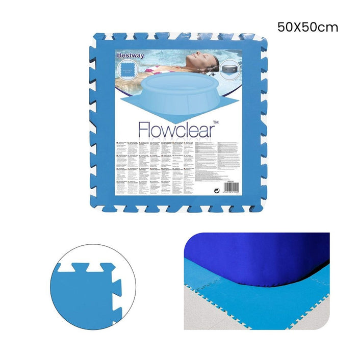 Trade Shop - Tappeto Piastrelle Base Sotto Piscina Componibile Protettivo Da 50x50 Cm Blu 58220 -