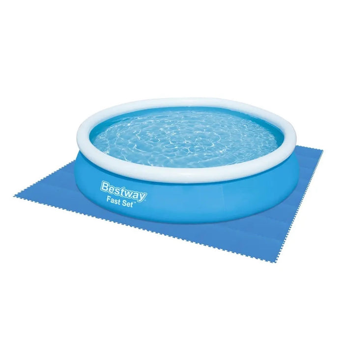 Trade Shop - Tappeto Piastrelle Base Sotto Piscina Componibile Protettivo Da 50x50 Cm Blu 58220 -