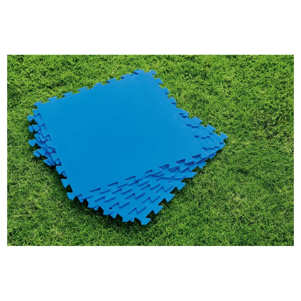 Trade Shop - Tappeto Piastrelle Base Sotto Piscina Componibile Protettivo Da 50x50 Cm Blu 58220 -