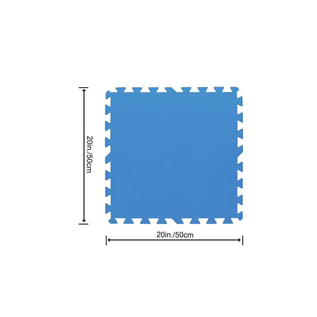 Trade Shop - Tappeto Piastrelle Base Sotto Piscina Componibile Protettivo Da 50x50 Cm Blu 58220 -