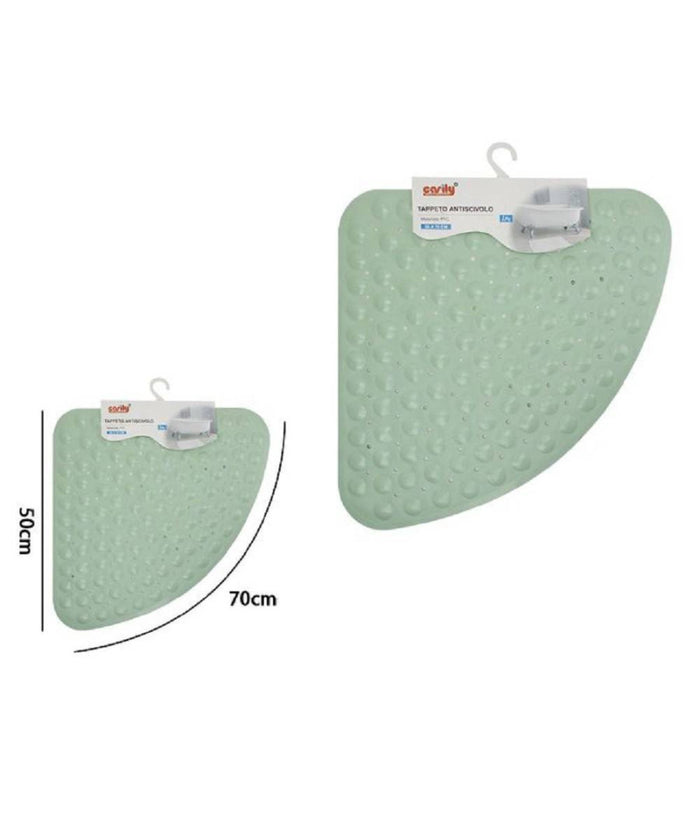 Tappeto Pvc Antiscivolo Triangolare Verde Per Vasca Bagno Doccia 50 X 70cm 79734         