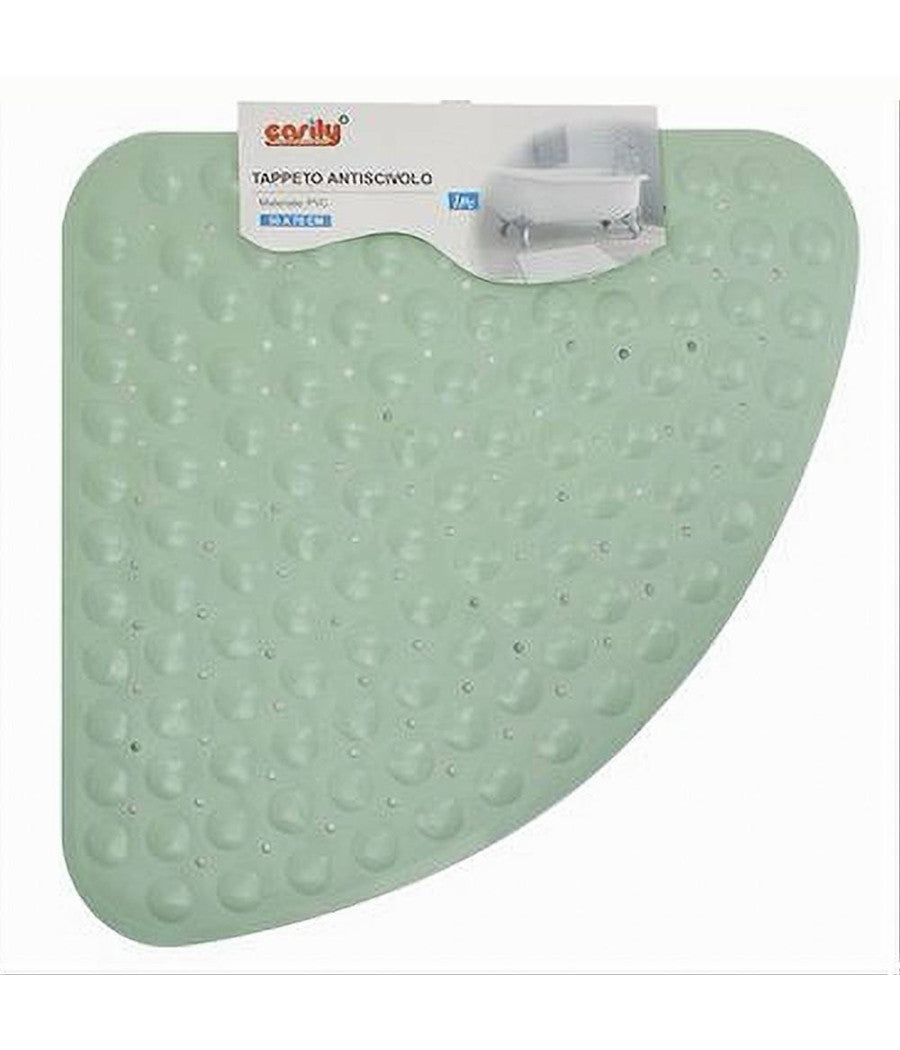 Tappeto Pvc Antiscivolo Triangolare Verde Per Vasca Bagno Doccia 50 X 70cm 79734         