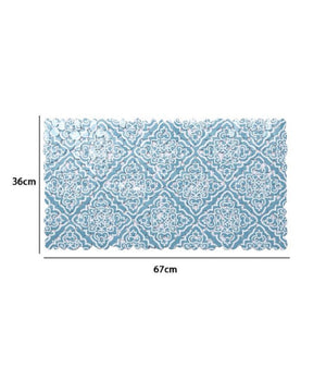 Tappeto Pvc Azzurro Con Maioliche Antiscivolo Vasca Bagno Doccia 67x36cm 87031         